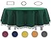 EXKLUSIV HEIMTEXTIL Gartentischdecke mit Fransen Tischdecke Classic Outdoor PVC Weichschaum rutschhemmend für Garten, Balkon, Terrasse 150x210 cm oval grün