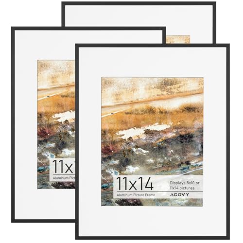 11x14 Picture Frame, Aluminum 11x14 picture Frame Matted to 8x10,