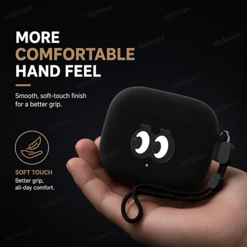 Image of Anvique Silicone Case for OnePlus Buds 4 Pro,Shockproof Protective Cover, Scratch Resistant, Lightweight, Precise Fit with Charging Access (Eye Lanyard)