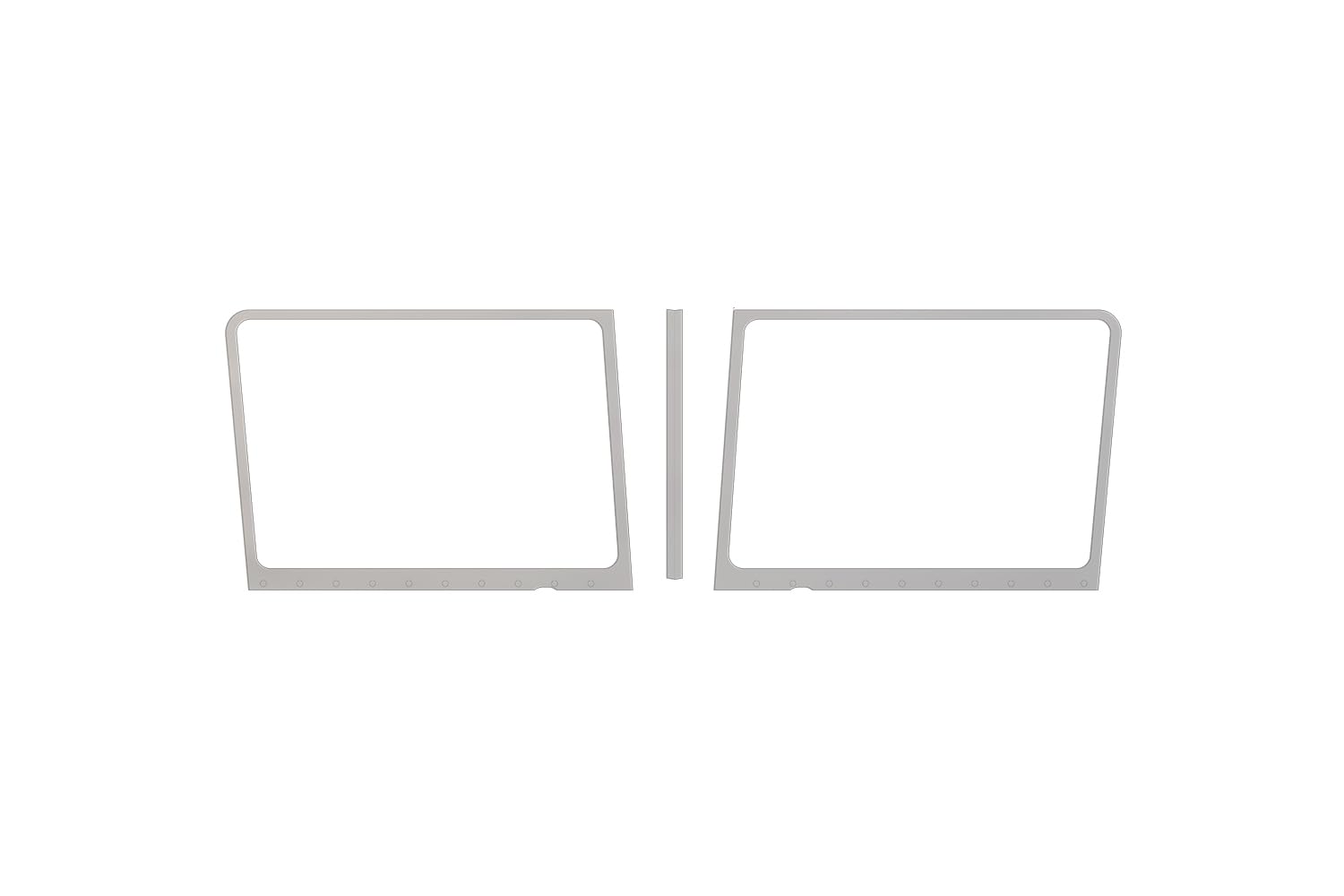 RoadWorks | 3 Piece Windshield Dimpled Bottom Trim fits Peterbilt Truck with 2 Piece Windshield (1988 and Newer) | Stainless Steel | 30109DPL