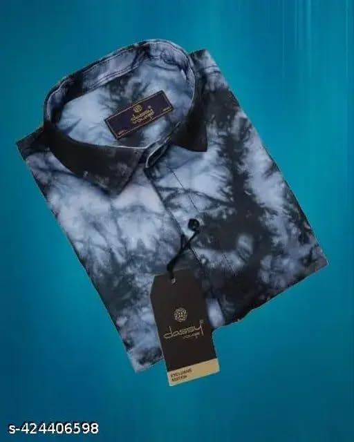 Image of Men's Striped Slim Fit Half Sleeves Stratchable Printed Shirt