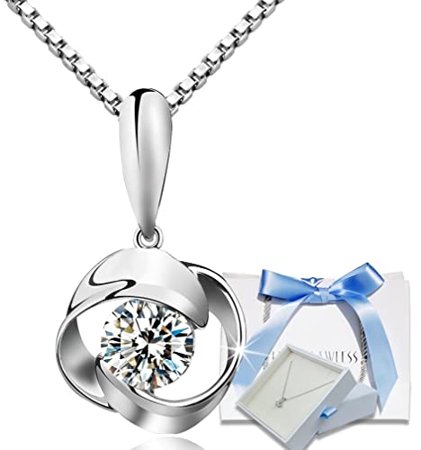 スワロフスキー ネックレス レディース シルバー プレゼント ギフト 金属アレルギー対応 クリスマス ホワイト