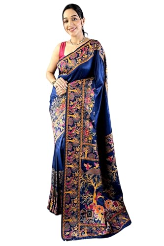 Image of SGF11 Women's Kanjivaram Pure Soft Silk Saree With Unstitched Blouse Piece