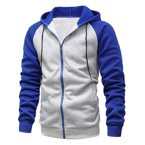 Mens Zip Up Color Block Hoodie Casual Stylish Durable Top Raglan Sleeves Hoodies Sweatshirt Male Fashion Wear Comfortable4