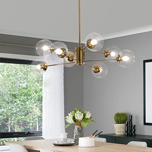 Image of BOKT Clear Glass Globe Lamp Shade Bubble Glass Lampshade Cover Transparent Glass Ball Sphere Replacement for Light Fixtures 5.9 inch Diameter (Clear)
