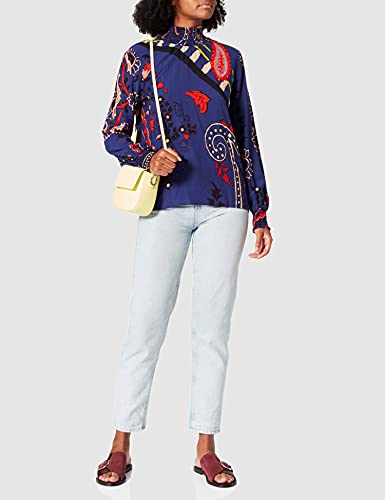 Desigual Womens Blus_Cassidi Blouse, Blue, Large Us #TOP2