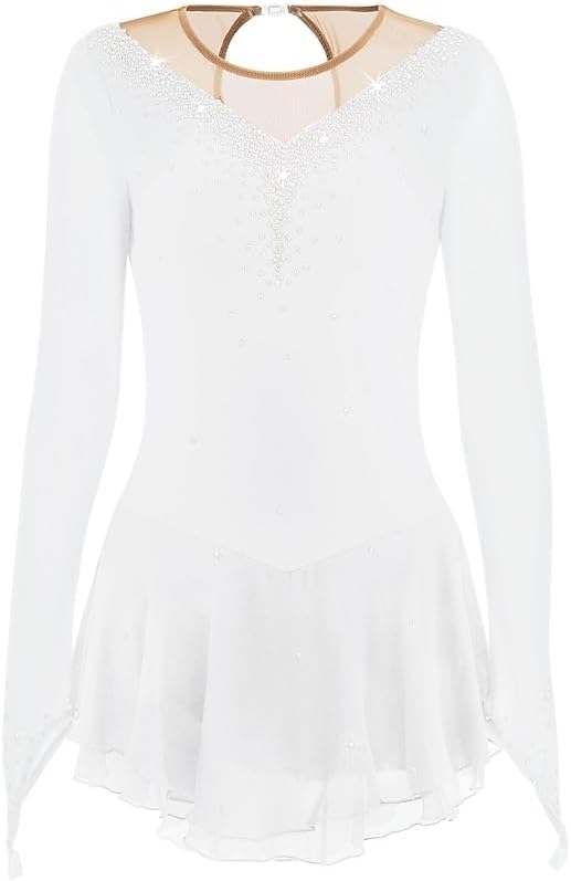 Women's Girls' Elasticity Ice Skating Dresses Classic Figure Skating Dress Competition Skating Wear Handmade
