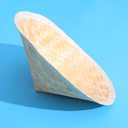 VORCOOL 23. 5X14. 5Cm Oriental De Bambu Chapéu de Palha Cone Jardim Pesca Chapéu Adulto Chapéu de Ar