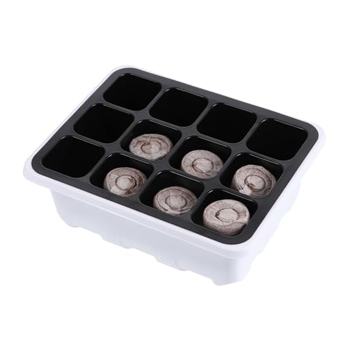 POPETPOP 12piezas Cajas De Plántulas Bloques De Tierra y Maceta Bandeja De para Invernadero y Jardín Bandeja