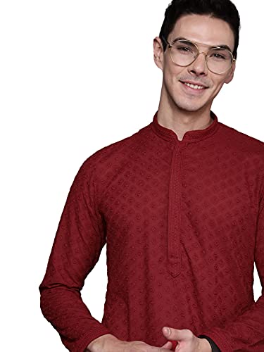Image of Manyavar Men's Chikankari Kurta Set (2pcs)