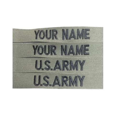 JSM Auto 4 Piece OD Green Name or Army Tape, Sew-On, Customized Cover