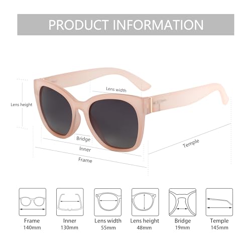 Image of ZENOTTIC Cat Eye Sunglasses Women: Polarized UV400 Oversized Retro Shades