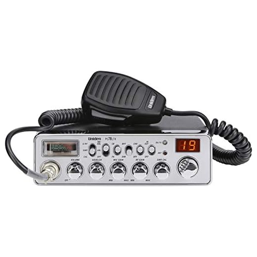 Uniden PC78LTX 40-Channel Trucker's CB Radio with Integrated SWR Meter, PA Function, Hi Cut, Mic/RF Gain, and Instant Channel 9,Silver