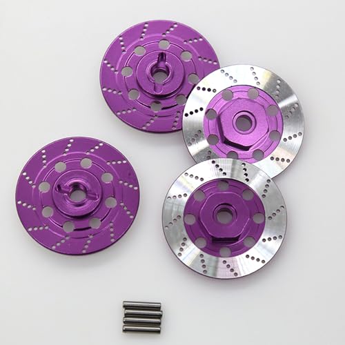 Chanmoo 1/10 RC Aluminum Alloy 12mm Hex Drift Wheels Rim Tires Hub Brake Disc Compatible with...