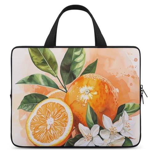 Sac à bandoulière pour ordinateur portable au bureau, sacoche 15 pouces orange branchée