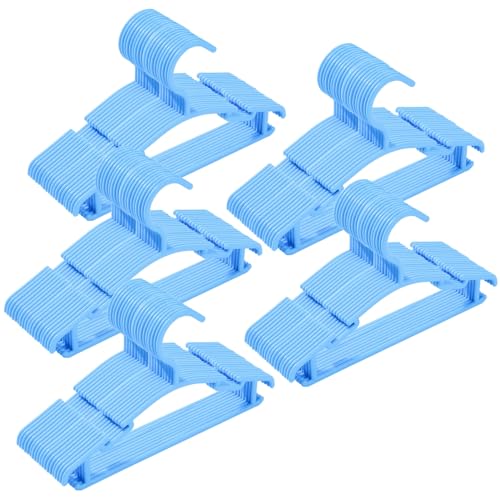 Image of 100 Pack Blue Baby Clothes Hangers,Kids Plastic Hangers for Closet,Toddler,Infant,Child,Newborn's Coat Hangers Ideal for Laundry and Nursery's Everyday Standard Use