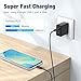 25W Super Fast Charger for Samsung Galaxy A16 A15 A14 5G A55 A54 A53 A52 A42 A32 A31 A41 A51 A71 A21S A23 A34 A03S A24 A23, Dual USB C Ports Travel Adapter with 6.6FT Type C Cable Cord