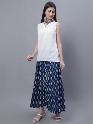 Image of TAG-7 Women Printed Flared Palazzos