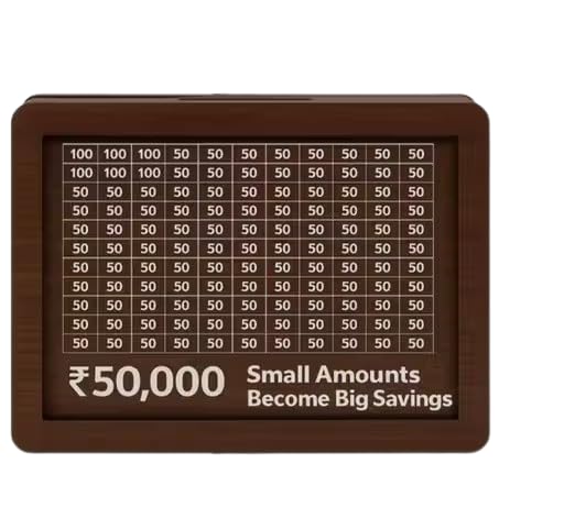 Image of Wooden Money Bank, Piggy Bank for Kids, Wood Material, Coin Saving Box (50,000 Money Bank 02)