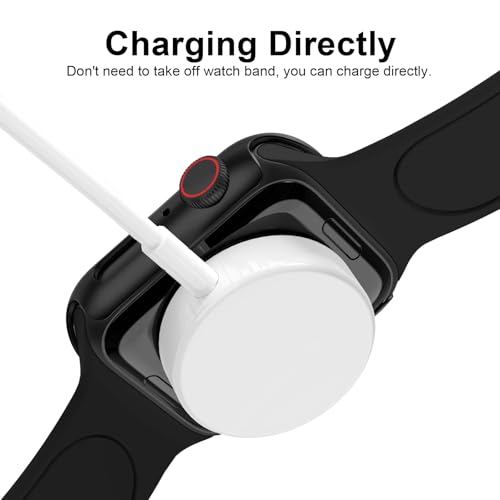 Image of Adorique 3-in-1 Compatible for Apple Watch Band 40mm 41mm 42mm 44mm 45mm 46mm, Soft Silicone Sport Strap for iWatch Series SE 10 9 8 7 6 5 4 3