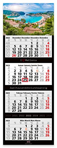 Mallorca Calendario de pared de 4 meses 2021, formato grande, 33 x 90 cm, con atractivo diseño de Mallorca