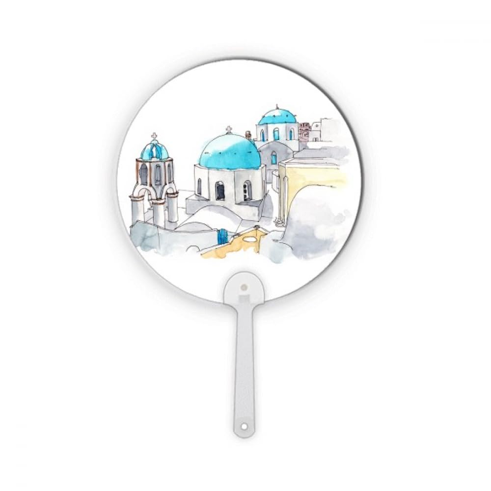 Décoration Santorin Grèce rond en plastique Imerovigli souvenir miniature