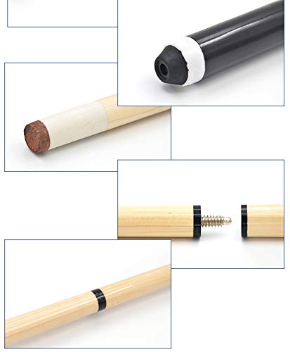 Jx Pool Cues New 58 Inch Billiard Cue Sticks 13Mm Glue-On Tips Hardwood Wooden Cues Set Of 2 thumb #2