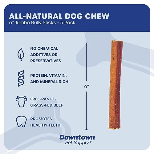 Jumbo Bully Sticks for Large Dogs - Non-GMO, Grain Free, Rawhide Free