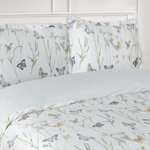 Majestic Giftware Madison Linen 4-Piece 44" Twin Size Bedding Set (BL501-44T-4-4pc Set), Seagate Spring - Aqua 300 Thread Count Cotton Sateen | 1 Fitted Sheet, 1 Duvet, 2 Pillowcases