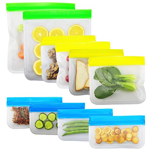 Reusable Storage Gallon Bags Sandwich Snack Kitchen Leakproof Marinate Food Storage BPA Free Food-Grade Material Freezer Safe Bag for Lunch Travel Picnic?10 pack?