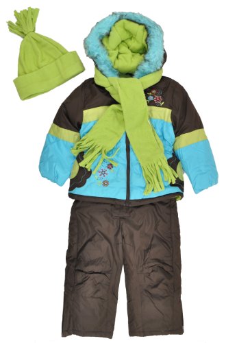 Image of Rothschild Little Girls' Snowsuit With Faux Fur Trim Hood