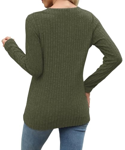 Heymiss Long Sleeve Shirts for Women V Neck Lightweight Sweaters Loose Casual Tunic Tops3