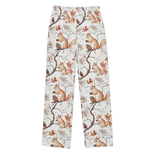 ZZKKO Maple Forest and Squirrels Boys Pants for Kids Jogger Pants with Pockets S