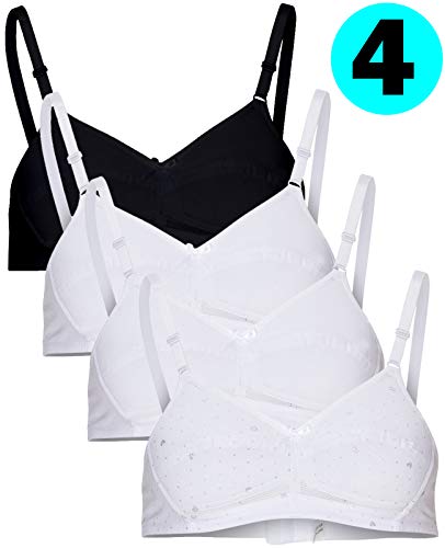 B2BODY Cotton Girls Training Bras – Adjustable Wireless Girls Bras, Multi-Pack2