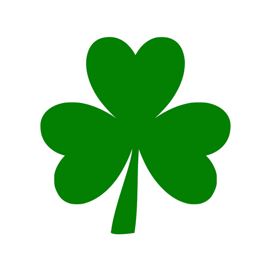 Set of 5 Irish Shamrock Iron on Screen Print Fabric Applique Machine Washable Transfer Ireland Leaf