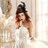 ElevateTech Opaska na głowę z lat 20., 2 szt. Flapper Feather Headpiece
