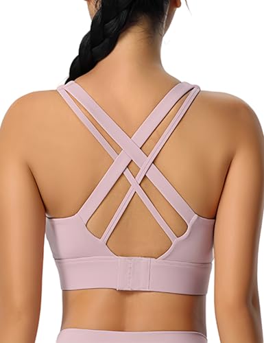 Image of Sports Bras for Women High Support, High Impact Push Up Criss Cross Back Padded Strappy Workout Running