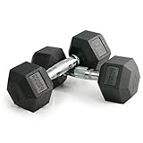Premium Quality, Rubber Coated Hex Dumbbells For Strength Training and Fitness (Sold in Pairs)