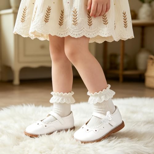 Image of Kiderence Toddler Girl Mary Jane School Uniform Dress Shoes Oxford Flats