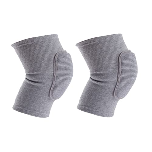 GOOHOCHY 2pcs Safety Support Knee Pads for Fitness Training Breathable Exercise Sponge Knee Protectors for Gym Squat Running Tennis Grey