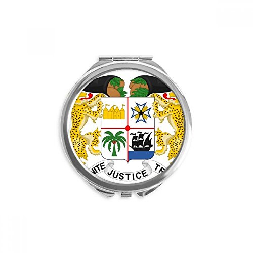 Espejo de mano portátil y compacto para maquillaje con diseño patriótico de Benín
