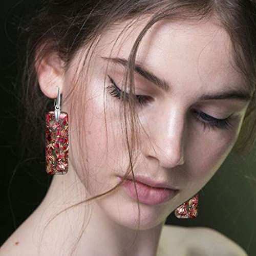 Hqfjw Big Genuine Rectangle Red Imperial Jasper Stone Crystal Dangle Earrings,Large Real Natural Gemstone Quartz Statement Drop Earrings For Women Girls (Stone Size:20Mm*50Mm, C2_Imperial Jasper) #TOP2