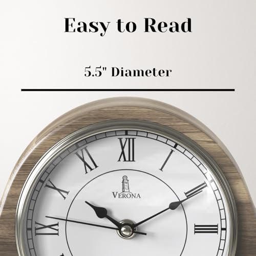 Lovely Home Essentials Mantel Clock Battery Operated - Grey Ash Wooden Farmhouse Mantle Clock For Living Room Decor Above Fireplace thumb #5