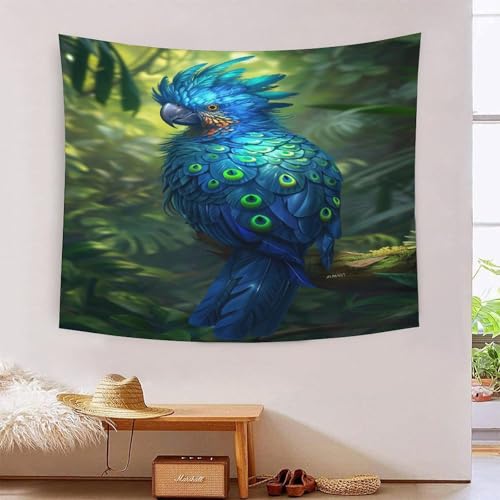 Tapisserie murale perroquet 3D pour habiller un grand mur vide