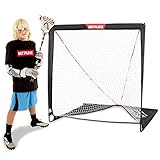NET PLAYZ Kids Lacrosse Goal - Backyard Training, Practice & Exercise | Portable Lacrosse Net, Equipment & Gear, NOH445402020, Black