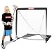 NET PLAYZ キッズ ラクロスゴール - 裏庭トレーニング 練習 & エクササイズ | ポータブルラクロスネット 機器 & ギア NOH445402020 ブラック