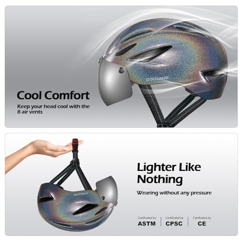 Odoland Bike Helmet with Magnetic Visor