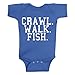 Crawl Walk Fish Baby Body Suit - Funny Baby Clothing For Future Fisherman Royal Blue (6 Month)