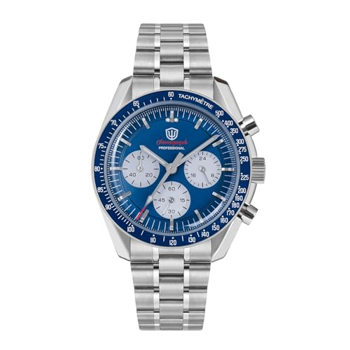 Image of watchdives WD1863 Men Chronograph Watch Japan VK63 Quartz Sports Watches 40mm Bubble Sapphire Crystal Wristwatch 100M Dive Watch