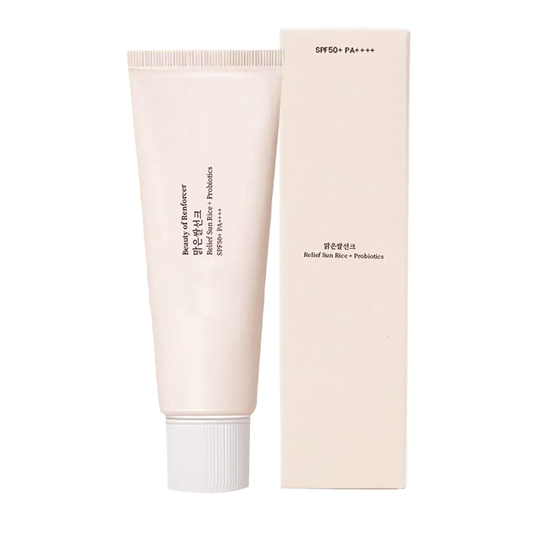 Organic Korean Sunscreen SPF 50+ PA++++ – No White Cast,Lightweight,Broad‑Spectrum & Hydrating with Rice Extract – Daily Facial UV Defense for All Skin Types